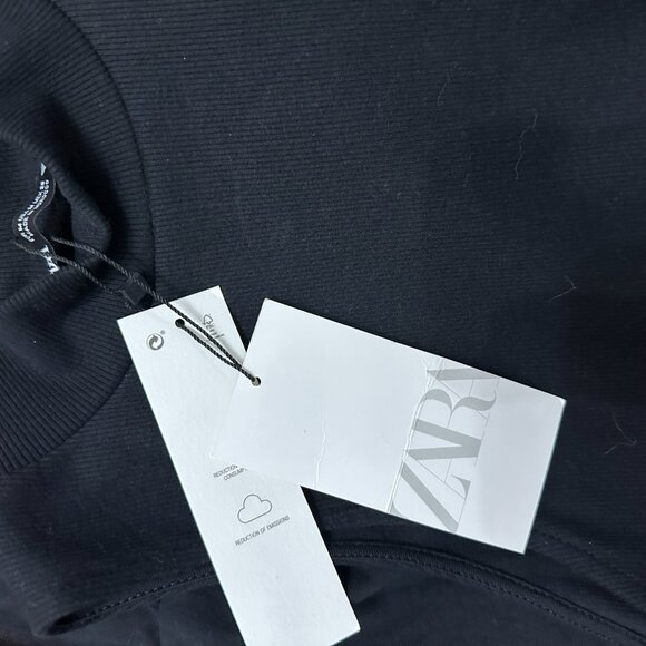 Zara Mock Neck Sleveless A-line Dress - Size MED - Black - Picture 8 of 8